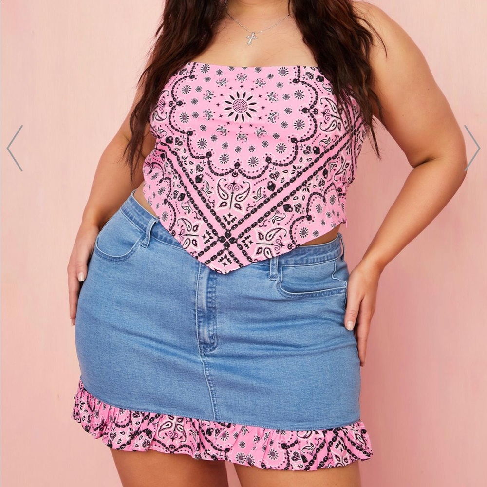 Dolls Kill denim skirt 1X